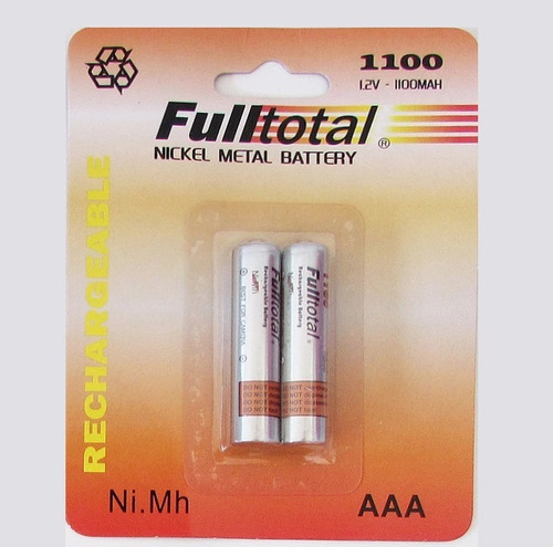 Pila Recargable Fulltotal Aaa 1100mah Pack X 2 Pilas