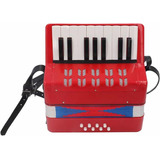 Acordeon Infantil Grande 17 Teclas/ 8 Bajos Rojo