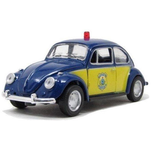 Miniatura Carrinho De Ferro Fusca Policia Rodoviaria Prf