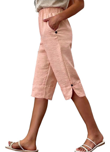 Pantalones Casuales De Verano Para Mujer, De Color Liso, Ele