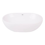 Pileta Apoyo Roca Lea Lavatorio Oval Sobre Mesada 45x29.5x13 Acabado Brillante Color Blanco