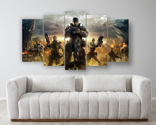 Set De 5 Cuadros Decorativo Canvas  Gears Of War 6