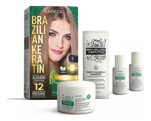 Kit Alisado Sin Formol Brazilian Vegano Kareol 4 Pasos 