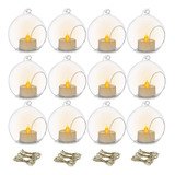 Portavelas Colgantes 8 Cm Velas Led, Terrarios Vidrio