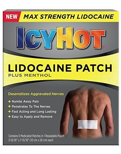 Pack De 3 Icy Hot Parche De Lidocaína Al 1 De Mentol 5