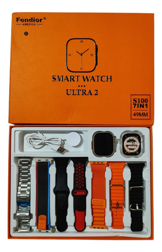 Smart Watch Ultra 9, 49mm, 7 Em 1, Com 7 Pulseiras