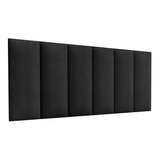 Cabeceira Para Cama Casal Box 1,60 Estofada Painel Quarto Cor Preto Julia