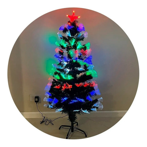 Árbol De Navidad Led Fibra Óptica 120 Cm C/puntal Estrella