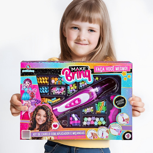 Brinquedo Menina Kit Miçangas Fazer Tranças Cabelo Penteado