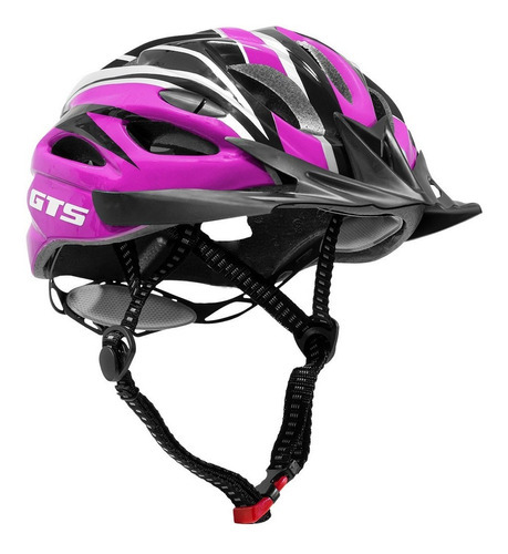 Capacete Ciclismo Ajustável Com Led Bike Bicicleta Tech Cl Cor Rosa Tamanho G