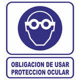 Cartel Linea Obligación Usar Protección Ocular 22x28 Cm
