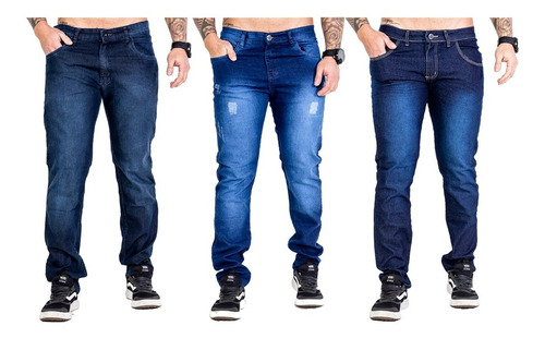 Calca Jeans Masculina Kit 3 Unidades Mais Barato 