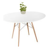 Mesa Redonda Eames 80cm Estilo Nórdica Mdf Laqueada