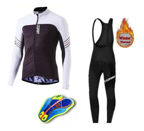 Conjunto Ciclismo Polar Cs Black Calza C/gel Calidad