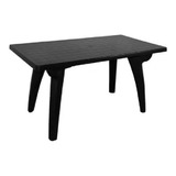 Mesa Rectangular Reforzada Negra Con Alma De Acero Mascardi