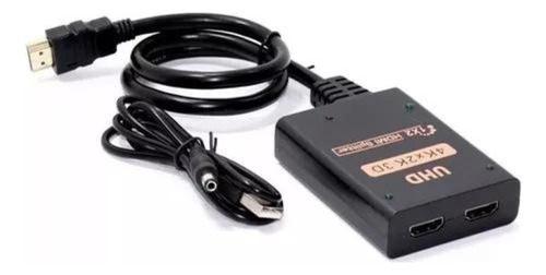 Splitter Hdmi 1 X 2 Con Cable Hdmi 4k, 3d + Cable Alimentaci