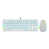 Combo Teclado, Mouse Y Mousepad Eyooso Z-737 | Blue Switch Color Del Teclado Blanco