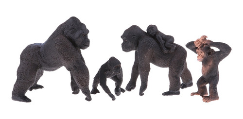 4 Peças Simulação Família Modelo Gorila Brinquedo Modelo