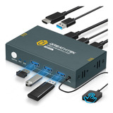 Conmutador Kvm Usb3.0 De 2 Puertos Hdmi, 4k60hz Kvm Switch .