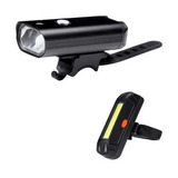 Kit Farol Bicicleta Led Recarregável Dianteira400lm+traseira