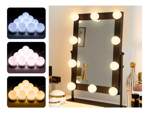 Luces Para Espejo Tocador Maquillaje 10 Led Bombillas