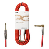 Cable Plug - Plug L 1/4 Kwc Super Neon 6 Metros Mallado