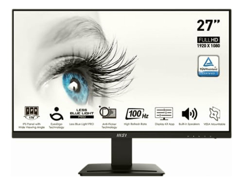 Msi Pro Mp273a, 27 Pulgadas, 1920 X 1080 (fhd), Ips, 100hz,