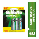 Gillette Repuestos Para Afeitar Mach 3 Sensitive / 6 Unid