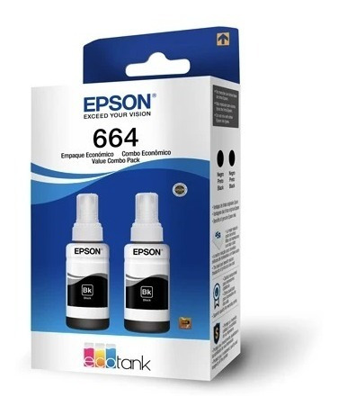 Kit De 2 Tintas Epson T664 Negro P/l310 L380 L395 L396 L575