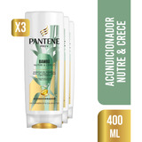 Pack 3 Acondicionador Pantene Pro-v Bambú Nutre&crece 400ml