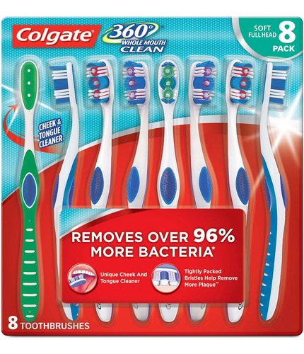 Cepillo De Dientes Colgate 360 ??con Limpiador De Lengua Y M