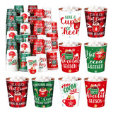 Layhit Vasos De Papel De Cacao Caliente De Navidad, 8 Onzas,