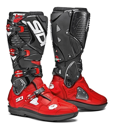 Botas Para Motocross Sidi Crossfire 3 Srs Rojo Rojo Negro