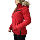 Camperón Campera Inflada Térmica Mujer Ature Capucha Peluche