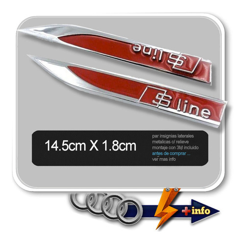 Insignias S.line P/ Audi Metales Laterales Tuningchrome Foto 3