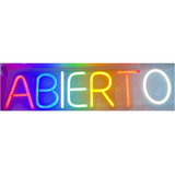 Letrero Abierto Led Ideal Para Tu Negocio De 60x15cm