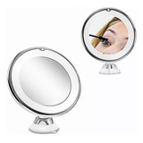 Espejo De Maquillaje Giratorio De 10 Aumentos Y 360° Con Luz