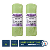 80 Bolsas Residuo Consorcio Verde 50x70 Rollo No Gotea 
