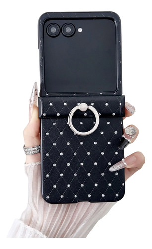 Funda Plegable Para Motorola Moto Razr 40 Ultra\u002F50\u002F50 Ultra\u002F60 Con Diseño De Brillantes, Con Anillo Soporte, Piel Sintética, Anti-caídas | Meses sin interés