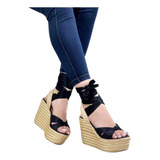 Sandalias Elegantes Tacon De Yute Damas Mujer 