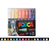 Uni Pc- 1m Posca Markers Marcadores Plumones 16 Colors