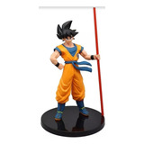 Figura De Dragón Ball Goku Con Báculo Mágico 20 Cm