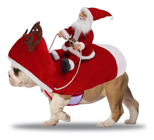 Roupas De Natal Para Cães Papai Noel Montando Um Casaco De V