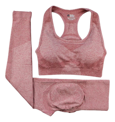 Conjunto Deportivo Seamless Push Up Calza Larga T Top Mod 71