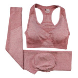 Conjunto Deportivo Seamless Push Up Calza Larga T Top Mod 71