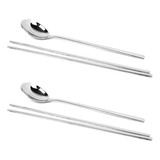 Stainless Steel Dinnerware Set 2 Pairs Of Chopsticks