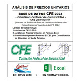 Base De Datos Cfe 2024, En Opus 2010 Y En Formato Excel