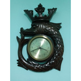 Reloj De Pared- Antiguo- Madera- Tallado A Mano