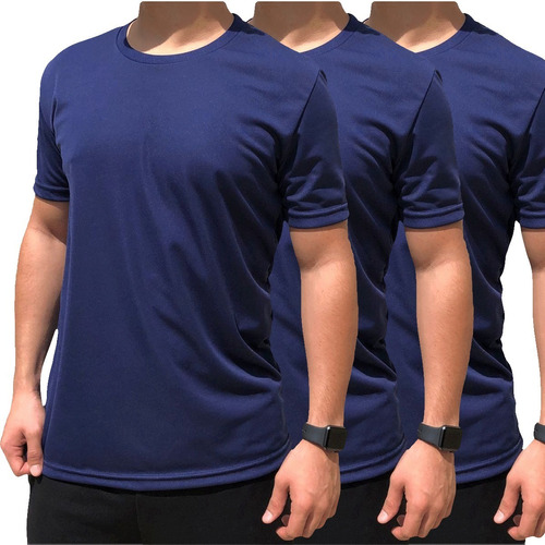 Kit 3 Camiseta Masculina Branca Lisa Proteção Uv Dry Premium