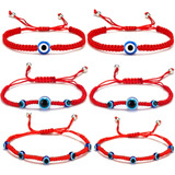 Rinhoo Pulsera De Mal De Ojo Kabbalah Cordón Rojo Amuleto Na